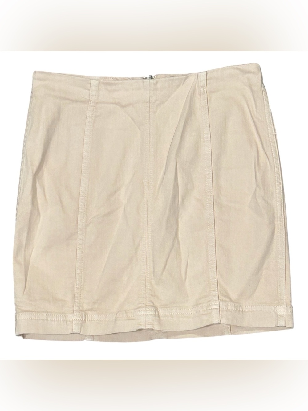 Free People Mini Skirt Cotton Blend Neutral Minimalist Preppy Summer Casual 2
